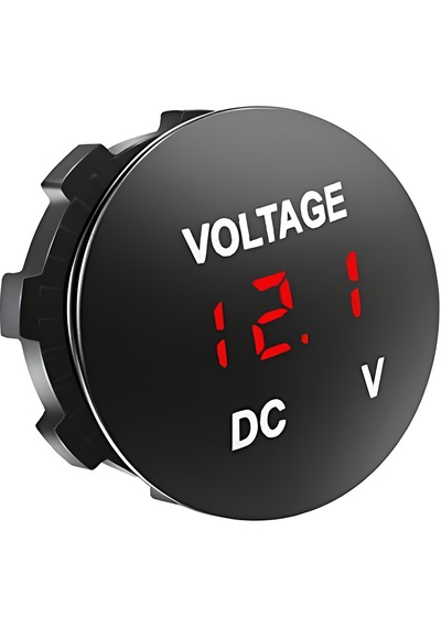 12v 24v Dijital Voltmetre 28mm Mini Yuvarlak 6-32varası
