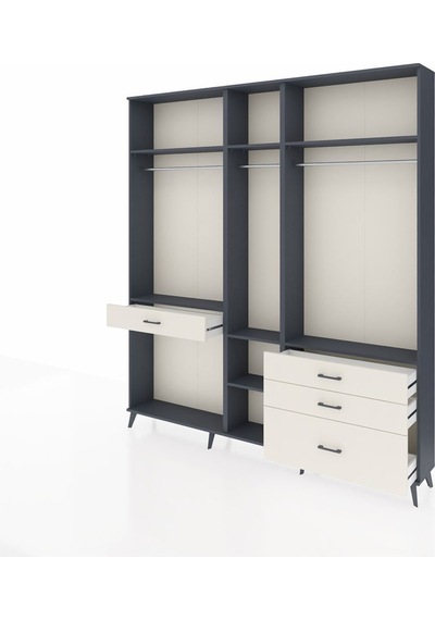 Arges Dolap 7 Raflı 4 Çekmeceli 3 Askılı 220x30x243 Antrasit-antrasit/aytaşı Antrasıt/aytası Arges Dolap 7 Raflı 4 Çekmeceli 3 Askılı 220x30x243 Antrasit-antrasit/aytaşı Antrasıt/aytası