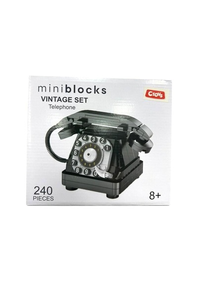 Miniblocks Vintage Çevirmeli Telefon Yapım Seti 240 Parça Eski Nostaljik Telefon Yapım Seti