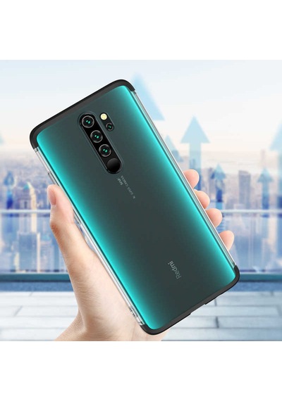 Xiaomi Redmi Note 8 Pro Kılıf Şeffaf Mat Görünümlü Full Koruma Nili Kılıf Siyah