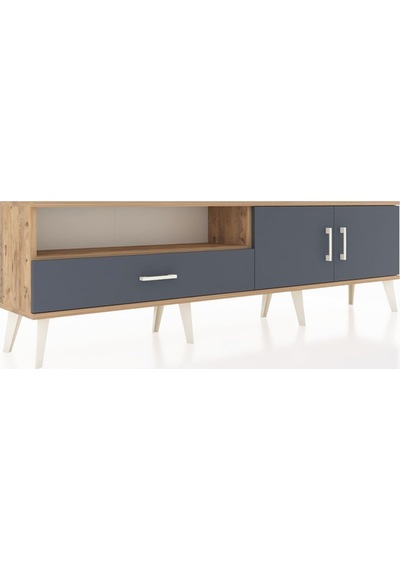 Arges Tv Ünitesi 2 Raflı Tek Çekmeceli 2 Kapaklı 176x30x51 Çam-antrasit/antrasit Antrasıt/antrasıt Arges Tv Ünitesi 2 Raflı Tek Çekmeceli 2 Kapaklı 176x30x51 Çam-antrasit/antrasit Antrasıt/antrasıt