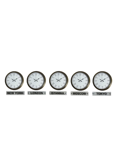 Retro World Time Series 36 Cm Metal Tabelalı Dünya Saati Otel Ve Resepsiyon Saati Eskitme