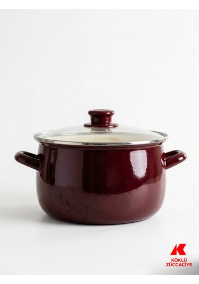 Emaye Derin Tencere Bordo