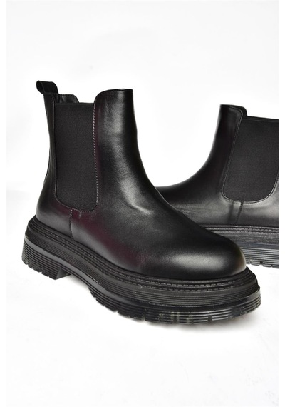 Fox Shoes R555235103 Siyah Hakiki Deri Kadın Bot Siyah-hakiki Deri Siyah
