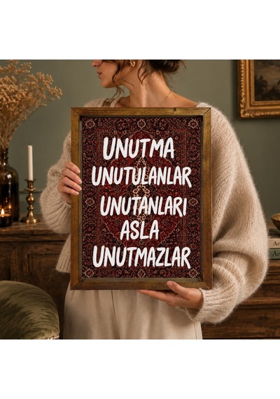 Bk Gift Vintage Klasik Sanat Esprili Sözlü Masif Ahşap Çerçeveli Dekoratif Tablo - 31