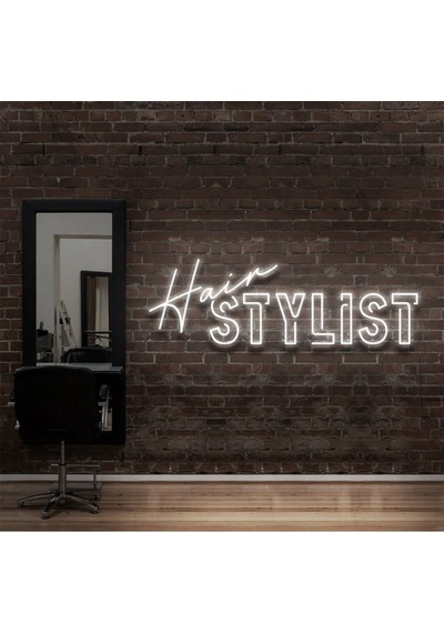 Hair Stylıst Yazılı Neon Tabela Beyaz