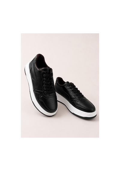 Yalçın Erkek Siyah Sneaker Kalın Taban Ortopedik Günlük Spor Ayakkabı Siyah - 880302228 Siyah