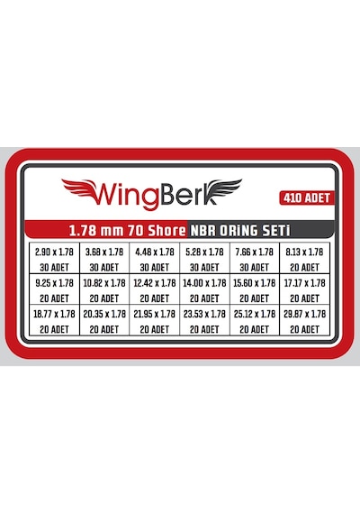 Wıngberk 1.78mm Kalınlık Oring Seti