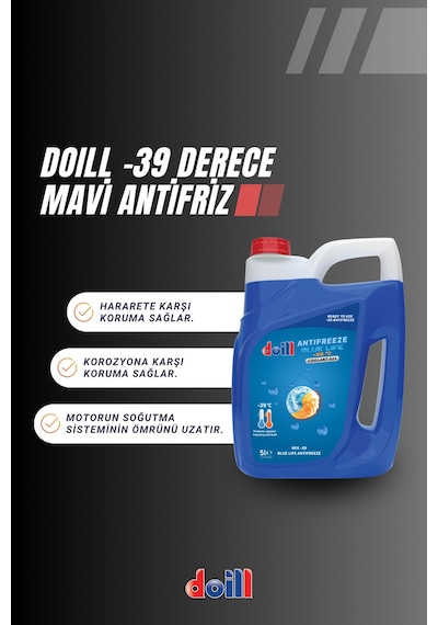 -39 / -40 Derece Hazır Karışım 5 Litre Mavi Antifriz - G11 Üretim Yılı: 2025 Mavi