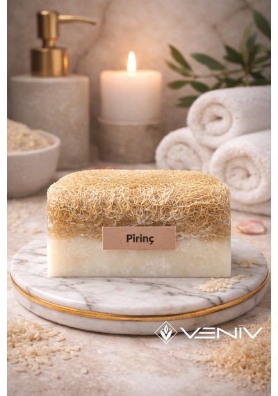 %100 Doğal Kabak Lifli Sabun - Pirinç & Keçi Sütü - 100 Gr Diğer