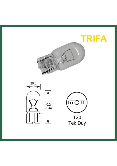 Bezos Trifa T20 Dipsiz Park Ampulü Tek Duy 1 Adet Sarı Bzs01