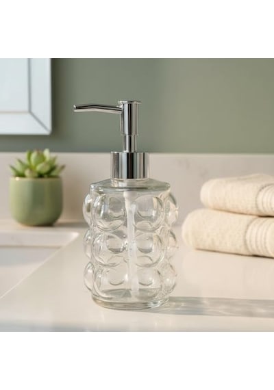 Bubble Cam Sıvı Sabunluk - 450 Ml Kabartmalı Şık Banyo Ve Mutfak Sabunluğu 7x12 Cm 5067 - Şeffaf Diğer