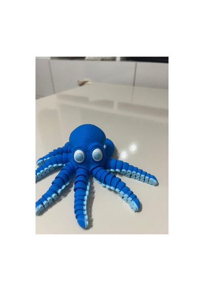Setra 3d Studio Setra 3d Hareketli Mafsallı Dev Ahtapot - 17.5 Cm Büyük Boy - Mavi Renk Rahatlatıcı Figür