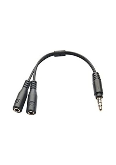 Hy-x77 Siyah Audio + Mic To 3,5mm 0.15m Kulaklık Çevirici