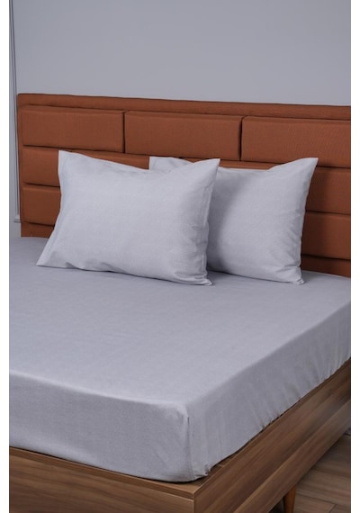 Tek Kişilik Lastikli Çarşaf+1 Yastık Kılıfı  100x200 Gri Gri 100 x 200