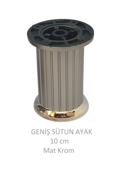 Plastik 10 Cm Geniş Sütun Ayak, Mat Krom, Vidalarıyla Mat Krom