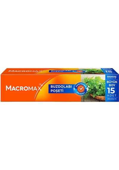 3 Adet Macromax Buzdolabı Poşeti Büyük Boy 15'li