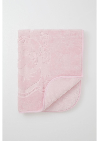 Golden Golden Yenidoğan Bebek Battaniyesi Emboss Kabartma Maymuncuk Baskılı Standart, Pembe