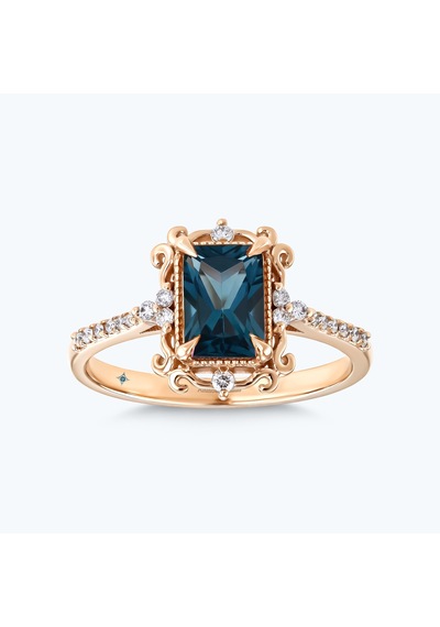 Altınbaş Pırlanta Topaz Emerald Kesim Yüzük Pnf046pbt-14k