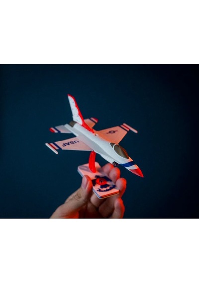 F-16 Uçak Kit Kart Maket Beyaz