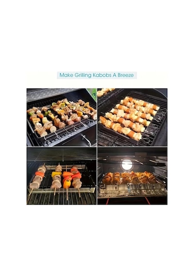 10'lu Paslanmaz Çelik Şiş Seti 20 Cm - Airfryer & Mangal