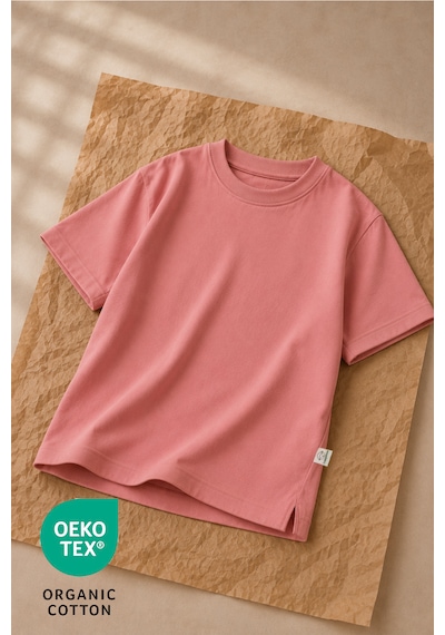 Luppinos Basic 2li %100 Pamuk Bisiklet Yaka Kız Bebek-çocuk Tshirt Set Mor - Pembe