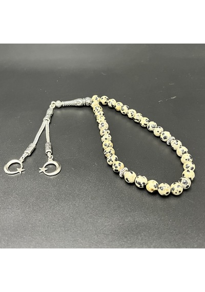 Yıldız Doğal Taş Dalmaçyalı Jasper 8mm 33lük Doğal Taş Tesbih