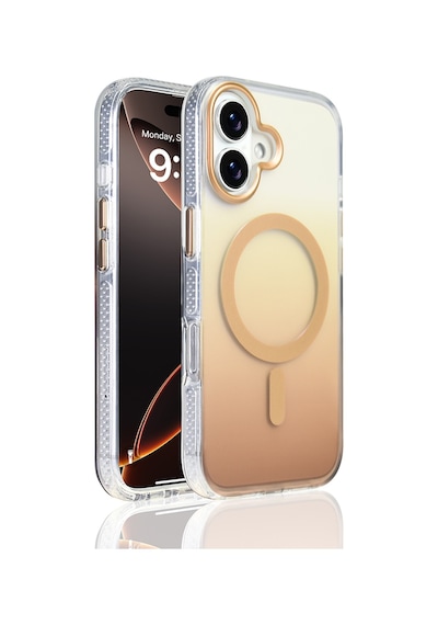 Zore İphone 17 Kılıf M-safe Şarj Özellikli Transparan Renk Geçişli Nvth Toros Kapak - Mavi