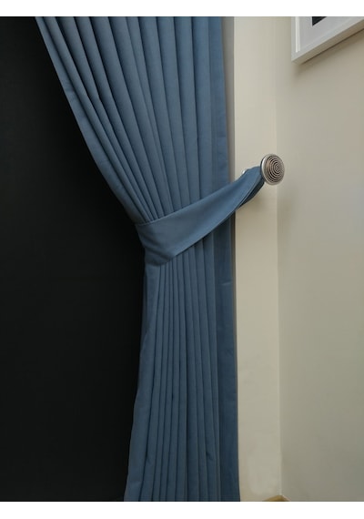 Evdepo Home Deniz Soft Pileli Fon Perde Indigo Mavi