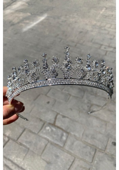 FdayAksesuar Zera Gümüş Renk Gelin Tacı FRDY30866