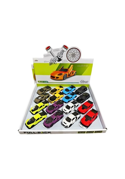 Metal Çek Bırak Spor Model Araç - 1:64 Ölçekli Üç Kapısı Açılabilir Araba Çok Renkli
