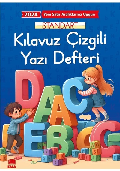 2024-2025 Yeni Mevzuata Uygun Standart Klavuz Çizgili Yazı Defteri 2 Adet A4 Boyutlu Renkli Baskı