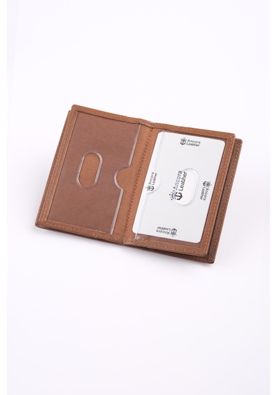 Ancora Leather Hakiki Deri Minimal Kartlık-26206 Taba