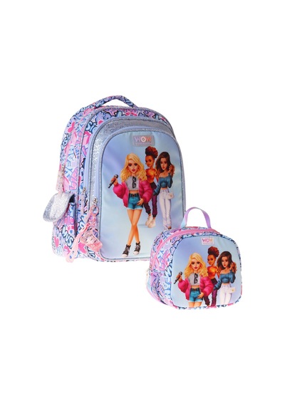 Wow Generation Music İkili Okul Çanta Seti - Lila Music Desenli Kız Çocuk Setwg-w6044b Çok Renkli