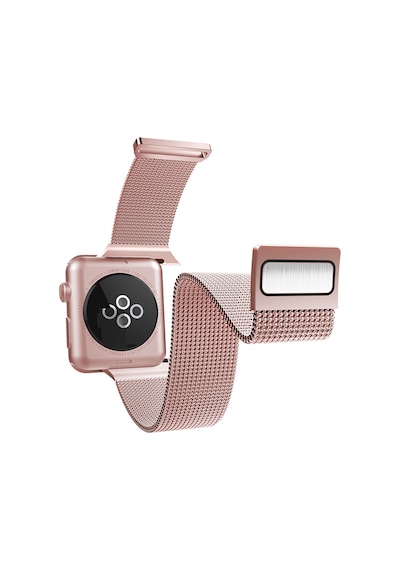 Watch 42mm Uyumlu Metal Hasır Kordon Raptic Mesh Band Serisi Rose Gold
