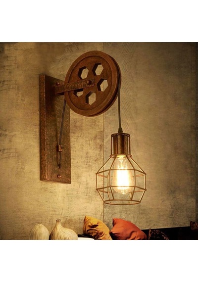 Loft Retro Kasnak Aplik Siyah