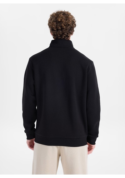 Jeep Dik Relaxed Düz Siyah Erkek Sweatshirt C4wm-swt4256