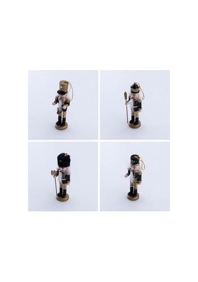 Yılbaşı Süsü Kurşun Asker Seti, 13 Cm, Siyah 4 Adet