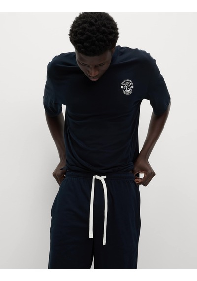 Marks & Spencer Saf Pamuklu Pijama Takımı T07005119 Lacivert