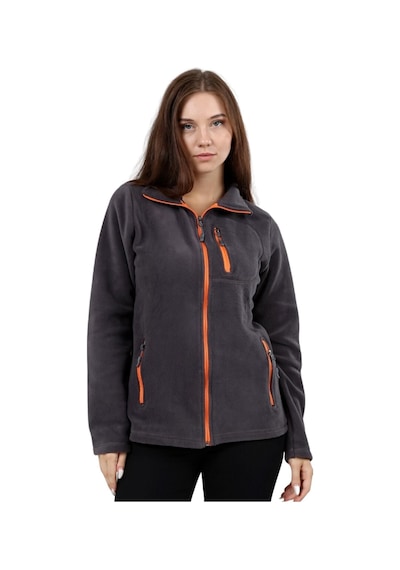 Genius Store Genıus Store Store Kadın Polar Tam Fermuarlı Outdoor 3 Cepli Spor Polar Ceket Füme