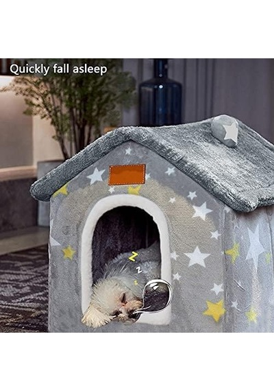 Köpek Evi İç Mekan, Katlanabilir Yumuşak Köpek Yatağı Sıcak Kedi Yuvası Küçük Orta Büyük Köpekler Kediler İçin Minderli Yavru Mağara S İçinde 9 Lbs