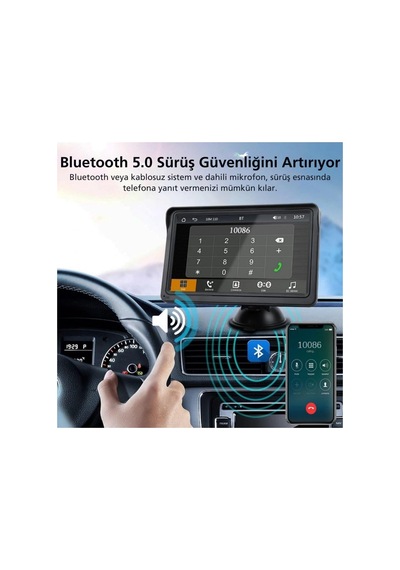 7inç Carplay&android Auto Kablosuz Tak Çalıştır Multimedya Taşınır Apple Carplay Mirrorlink