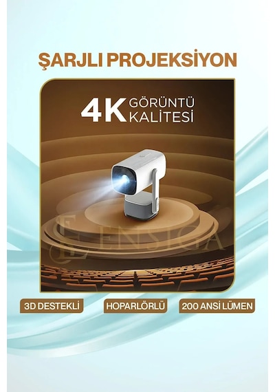 Şarjlı, Taşınabilir 4k Projektör
