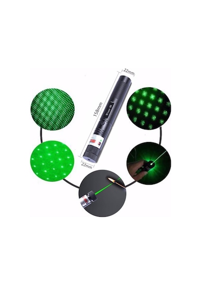 Green Laser Pointer Şarjlı Güçlü Yeşil Lazer Metal Kasa