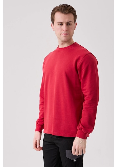 Galanthus Basic Sweatshirt - Uzun Kollu, Pamuklu, Rahat Kesim, Günlük Ve İş Kullanımı Bordo