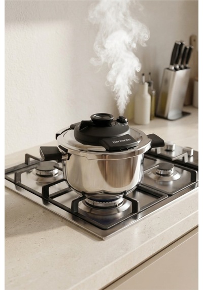 Bernardo Smart Cook 2'li 4-6l İndüksiyon Tabanlı Düdüklü Tencere Seti Siyah Inox