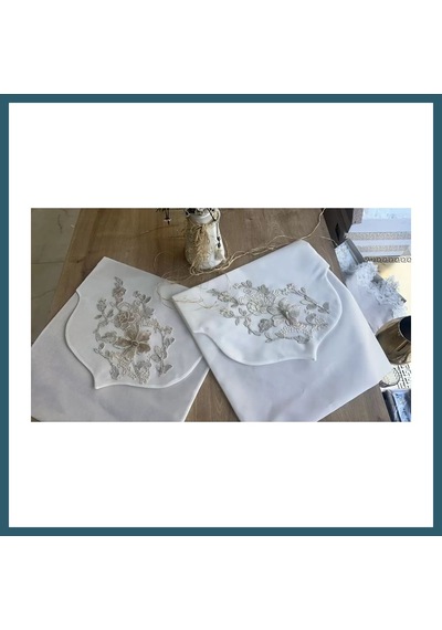 Bezos Fransız Güpürlü Zarf Bohça 50x50 Cm Nişan Bohçası Söz Bohçası 3 Boyutlu Tekli Bohça Ob