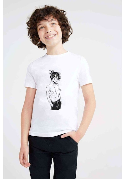 Tshirthane Anime One Punch Man Sonic Baskılı Unisex Çocuk Beyaz T-Shirt (534780200)