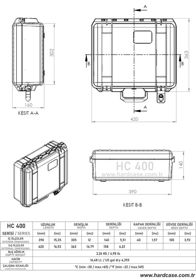 Hardcase Çanta Hc-400 siyah