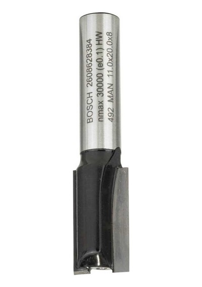 Bosch Standard Seri Ahşap İçin Çift Oluklu, Sert Metal Düz Freze Ucu 8*11*51mm